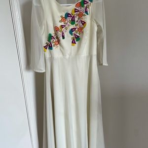 White kurta with work on front!!
